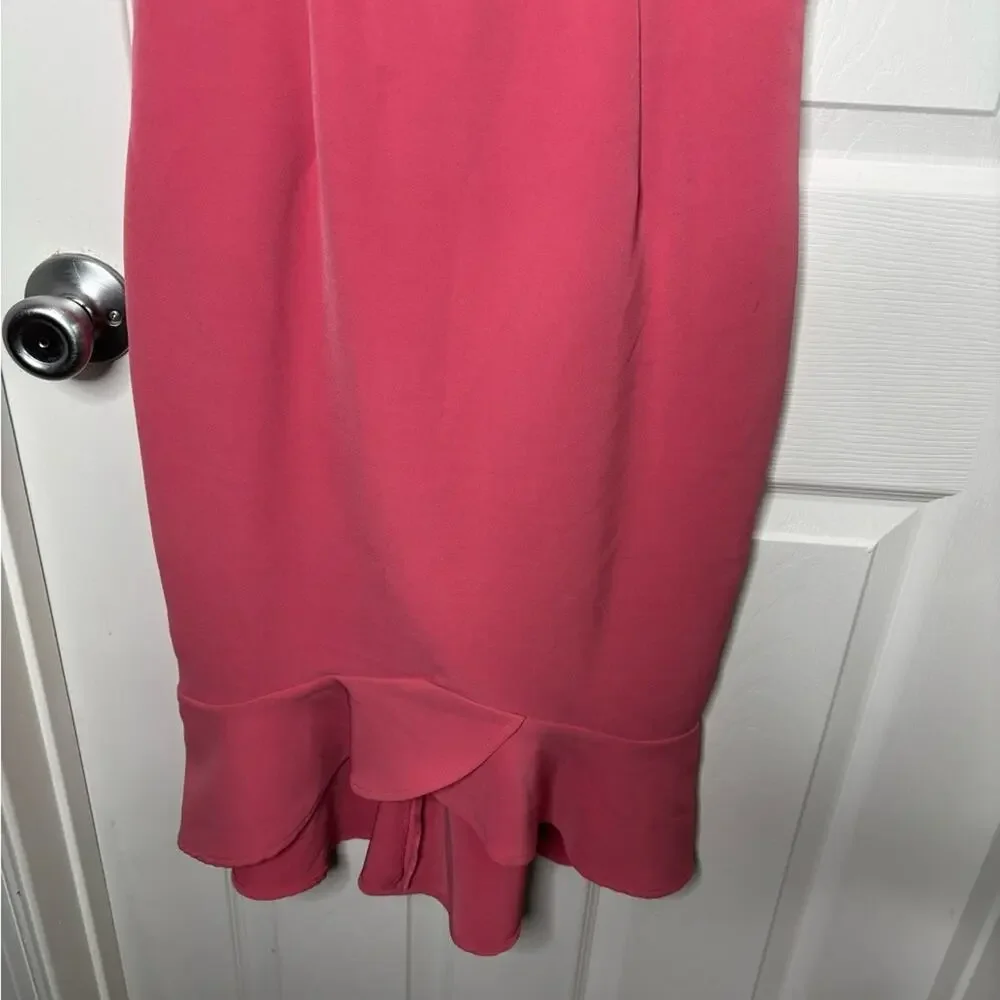 Bardot Pink Ruffle Hem Spaghetti Strap Dress 4